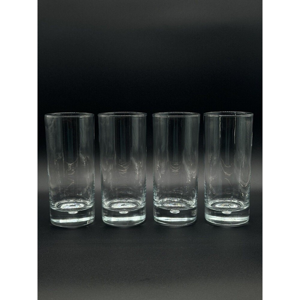 VTG Pasabahce Heavy Base 20oz Highball Glasses Set of 4 Clear Bubble Tumblers